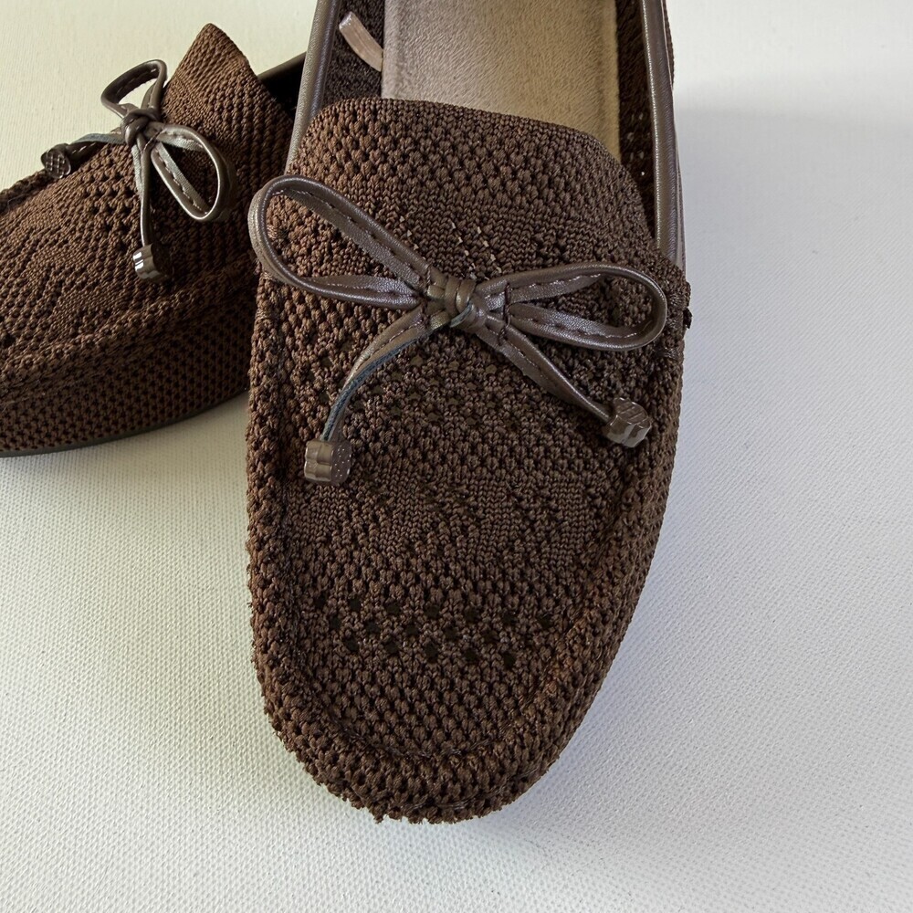 Daisy Fuentes Brown Knit Moccasin-Style Loafers, Women's Sz 6.5W, NWOT - Picture 2 of 12